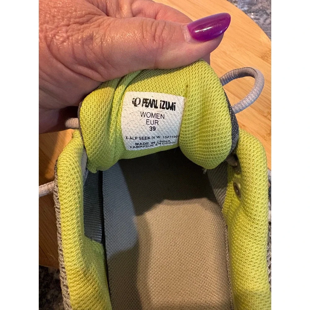 Pearl Izumi X-Alp Seek IV W Womens EUR 39 Grey Lime Green Cycling Shoes 15211002
